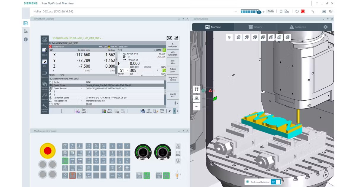 Run MyVirtual Machine - SINUMERIK CNC Digital Twin